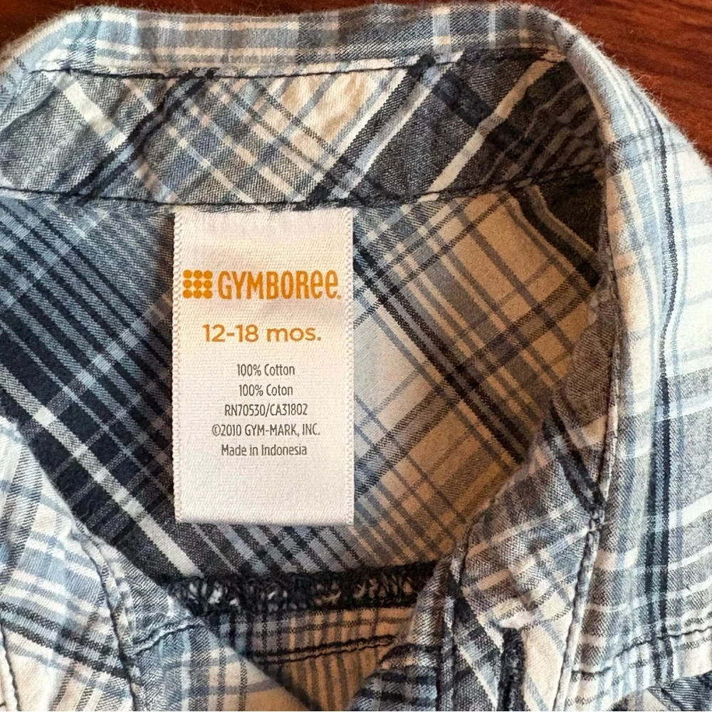 Gymboree Plaid Shirts Size 12-18 Month Baby Toddler Boys Button Up  Lot of 2